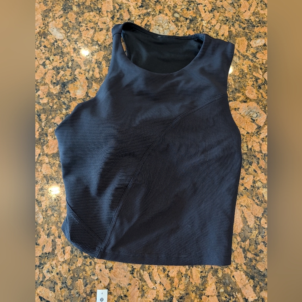 Lululemon ribbed yoga tank top with a built-in bra